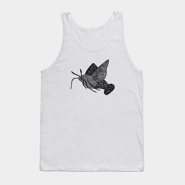 Hummingbird Hawk-Moth - flying insect design - on white Tank Top by Green Paladin